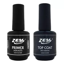 Kit Esmalte Base Unha Uv Top Coat E Primer Gel Acrílico Top