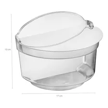 Saleiro De Cozinha Porta Sal 1kg Plástico Transparente Com T