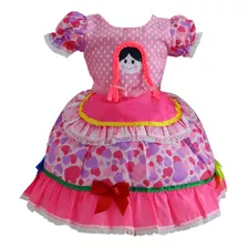 Vestido Junino Menina Festa Infantil Quadrilha Caipira Luxo