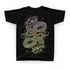 Camiseta Camisa Dragão Oriental Multicolorido Dragon - K16