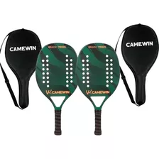 Kit 2 Raquete Beach Tennis Fibra De Carbono Vidro Camewin