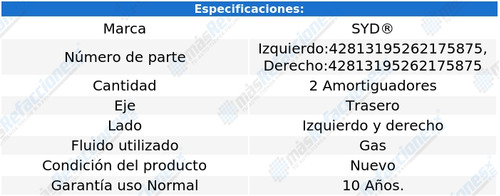 Amortiguadores Traseros Versa March 2012-2019 2 Pz Izq/der Foto 2