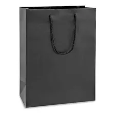 Bolsas De Laminado Mate - 25x13x33cm, Negras - 100/paq