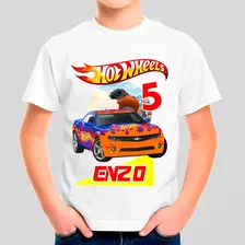 Camiseta Infantil Hotwheels Personalizada Nome E Idade