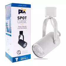 Kit 3 Spot Classic P/ Trilho Eletrificado Mr16 Gu10 Branco