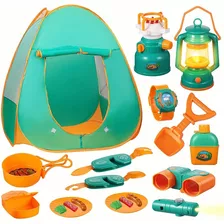 Tienda Campaña Juguete Casita Campamento Lampara Para Niños