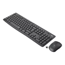 Kit De Teclado Y Mouse Inalámbrico Logitech Mk295 Español De Color Negro