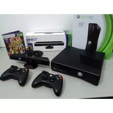 Xbox 360 Slim + 2 Controles + Kinect + Jogos + Frete Grátis