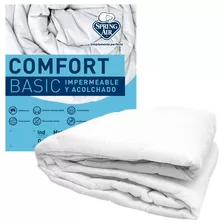 Protector Cubre Colchón King Size Spring Air Comfort Basic 100% Impermeable, Acolchado, Hipoalergénico, Antiácaros, Antibacterial, Transpirable, Ajustable Hasta 45 Cm De Altura