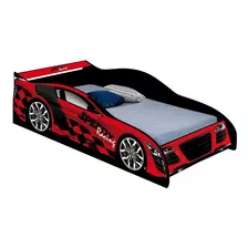 Cama Auto 1 Plaza - Diseño Speed - Dormitorio Infantil Color Rojo