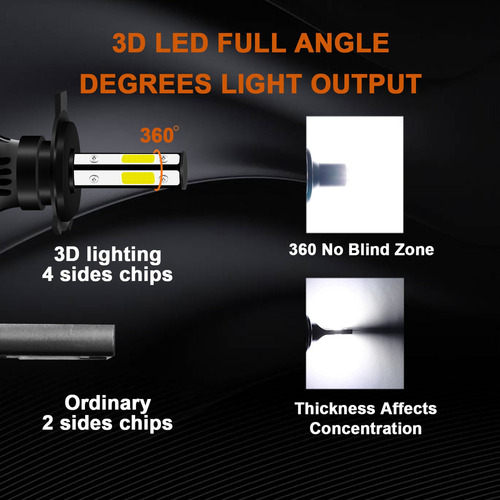 Luces Led H4 9003 De 4 Caras Para Compatible Con Compatible Foto 5