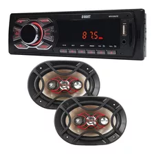 Mp3 Player Carro Som Usb Sd 1din + Alto Falantes 69 Bravox