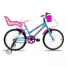 Bicicleta Infantil Aro 20 Feminina + Rodinha + Cadeira 