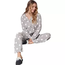 Pijama De Dama Camisa Abotonado Lunares - Jaia 23004