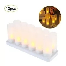 Conjunto De 12 Velas Led Recarregáveis (12)