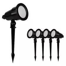 Kit 4 Luminária Espeto Jardim Lâmpada Cob Led 7w Luz Verde