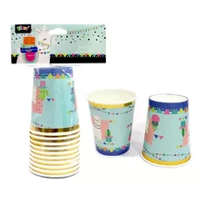 Set 10 Vasos Cotillón Llama De Cartón