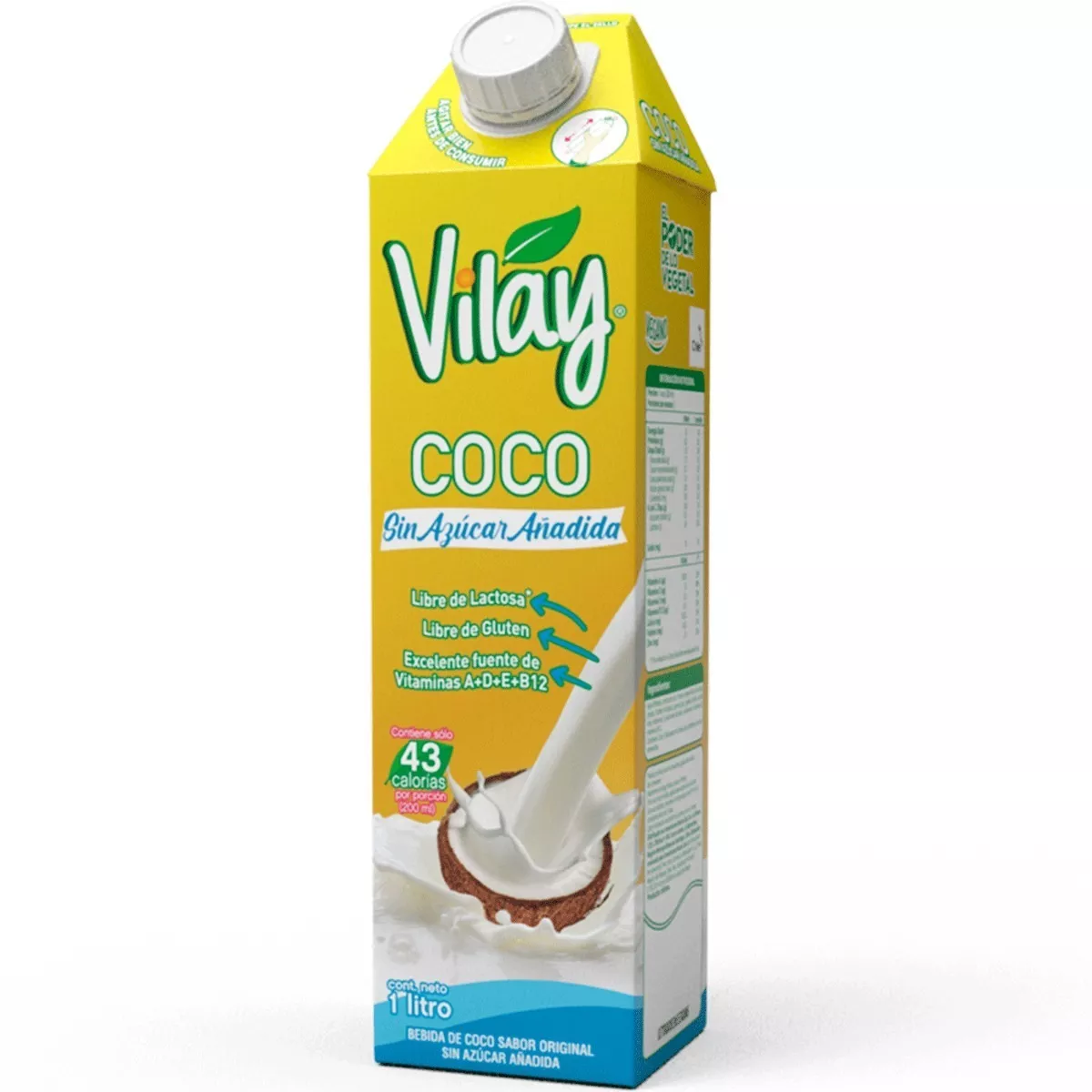 Bebida Vegetal Coco Sabor Original 1 Litro Vilay Sin Azucar