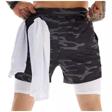 Gimnasio Short Con Licra Deportiva 2 En 1 Hombre Correr