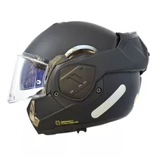 Capacete Ls2 Advant Ff906 Preto Fosco Escamoteável Robocop