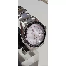 Reloj Star Cuarzo Cristal Lupa Acero Wr 30 Mts Virola Girat