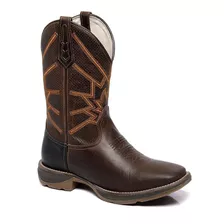 Bota Texana Masculina Solado Jump Com Bordado Alto Relevo