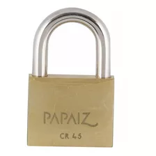 Cadeado Com Chave Simples 45mm Latão Dourado Clássico Papa