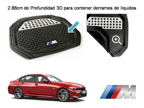 Tapetes 4pz Charola 3d Logo M-series Bmw Serie 3 2021 - 2023 Foto 4