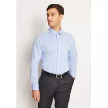 Camisa Celeste Formal Liso Perry Ellis