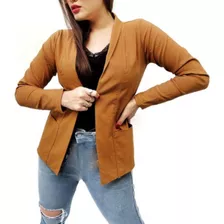 Blazer Saco Mujer De Vestir Bengalina Dama Bolsillos Moda