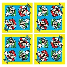 Super Mario Bros Paquete De 16 X 4 Servilletas De Fiesta (33