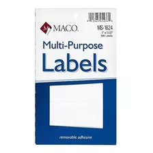 Etiqueta - Maco White Rectangular Multi-purpose Labels, 1 X 