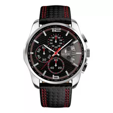 Reloj Hombre Seger 9106 Original Eeuu Elegante Lujoso Casual Color De La Malla Negro/rojo