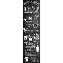 Adesivo Parede Para Cozinha, Área Gourmet E Churrasqueira - Chalkboard Lousa Drink E Bebidas 1,80 X 0,50 M Cor Preto