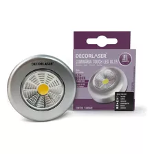 2 Mini Luminaria De Emergencia E Móveis Led Button C/3pilhas Cor Cinza Branco Frio