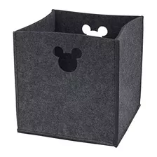 Cubo De Almacenamiento De Fieltro, Gris, Mickey Mouse