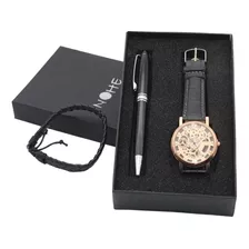 Reloj Hombre, Set De , Pulsera, Pluma Elegante