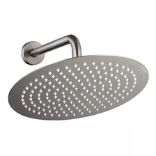 Ducha De Inox Redonda 30 Cm De Parede (grafite Fosca)