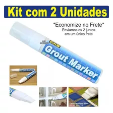 Kit Com 2 Caneta Pinta Rejunte Tinta Branca 15mm Marcador