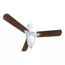 Ventilador De Teto Ventisol Wind Branco Com 3 Pás Cor Mogno De Mdf Tratado, 960 mm De Diâmetro 220 v