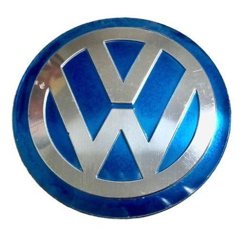Logotipo Central Volante Volkswaguen  Azul Con Cromo Foto 2