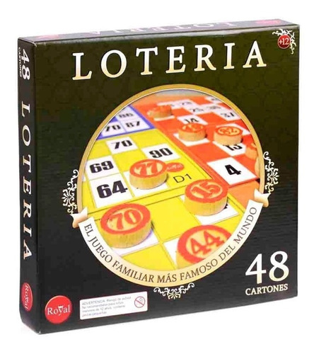 Lotería Royal 48 Cartones, Bolillas De Madera
