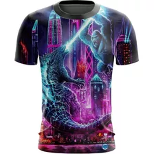 Camisa Camiseta King Kong Vs Godzilla Infantil Trajes 002