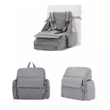 Silla Comedor De Bebé Booster Portátil 2en1 Mochila Pañalera