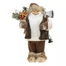 Papai Noel Boneco 30cm Lenhador Decoracao Natal Enfeite Luxo