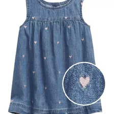  Vestido Jeans Gap Original Menina Infantil 3-6m Bebê