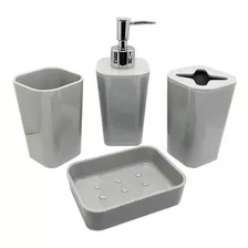 Kit Accesorio Para Baño Set De 4 Pieza En Polímero Marca D10