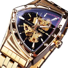 Relojes Mecánicos Triangulares Dorados De Lujo Para Hombre