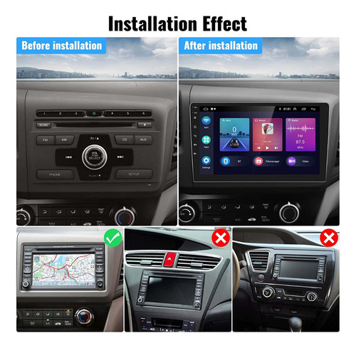 Auto Radio Estreo 9'' Para Honda Civic 2012-2015 Foto 2