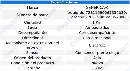 Par De Espejos Elect Elantra De 2017 A 2018 Genrica Foto 2